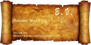 Bende Vulfia névjegykártya